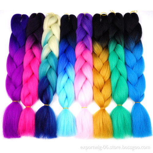 Crochet Synthetic Braiding Hair for Braiding Bulk Extensions Ombre Twist Crochet Braiding Hair Wholesale Spiral Curly Jumbo